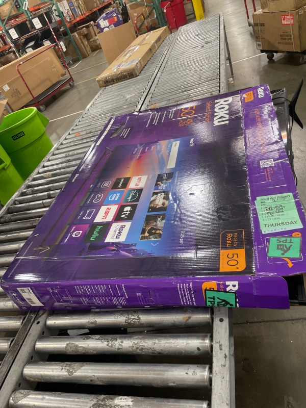 Photo 1 of ***DAMAGED***Roku Smart TV 2025 – 50-Inch Select Series, 4K HDR TV – RokuTV with Enhanced Voice Remote – Flat Screen LED Television with Wi-Fi for Streaming Live Local News, Sports, Family Entertainment