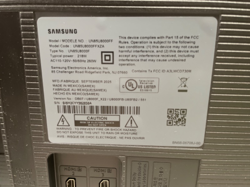 Photo 1 of ***DAMAGED***Samsung 85-Inch Class Crystal UHD U8000F 4K Smart TV (2025 Model) Endless Free Content, Crystal Processor 4K, MetalStream Design, Knox Security, Alexa Built-in
