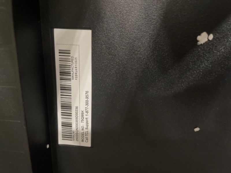 Photo 1 of **********SCREEN DAMAGED, NON-FUNCTIONAL, FINAL SALE*************
TCL 75-Inch Class QM6K Series QD-Mini LED 4K UHD Google Smart TV Best Value Mini-LED TV - QLED, 144hz, 288hz Gaming Rate, High Contrast Screen, Onkyo Audio, Dolby Atmos (75QM6K, 2025 Model)