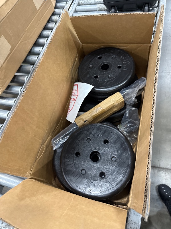 Photo 1 of ***INCOMPLETE***US Weight 105 Pound Barbell Weight Set for Home Gym| Adjustable Weight Set with Two Dumbbell Bars and Full 6 Ft Bar, Black