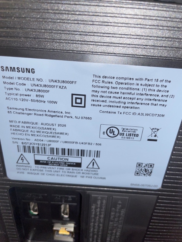 Photo 1 of **************SCREEN DESTROYED, NON-FUNCTIONAL, FINAL SALE*****************
Samsung 43-Inch Class Crystal UHD U8000F 4K Smart TV (2025 Model) Endless Free Content, Crystal Processor 4K, MetalStream Design, Knox Security, Alexa Built-in