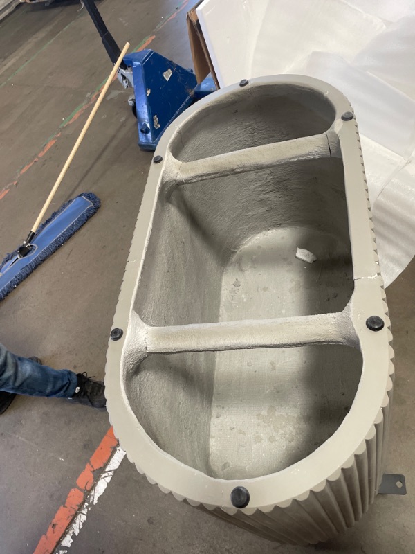 Photo 1 of ***INCOMPLETE***Armen Living Wave Oval Dining Table in Grey Concrete