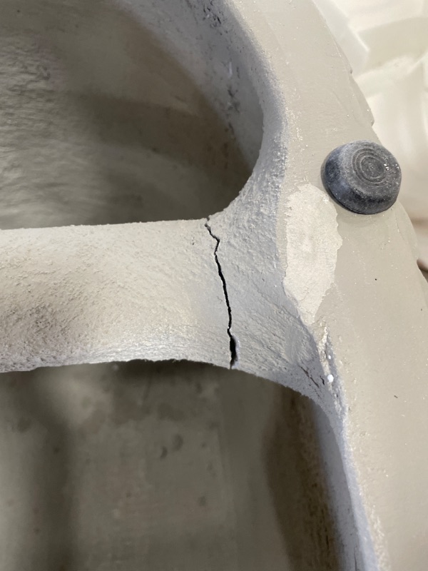 Photo 1 of ***INCOMPLETE***Armen Living Wave Oval Dining Table in Grey Concrete