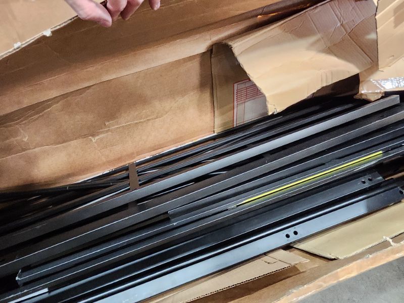 Photo 1 of **************Missing hardware/screws and institutions*************
Bellemave Full Over Full Bunk Beds, Full Bunk Bed with Build in Ladder and Safety Guardrail, Heavy Duty Bunk Beds for Teens, Kids, Dorm, Small Space, No Box Spring Needed(Full Black)