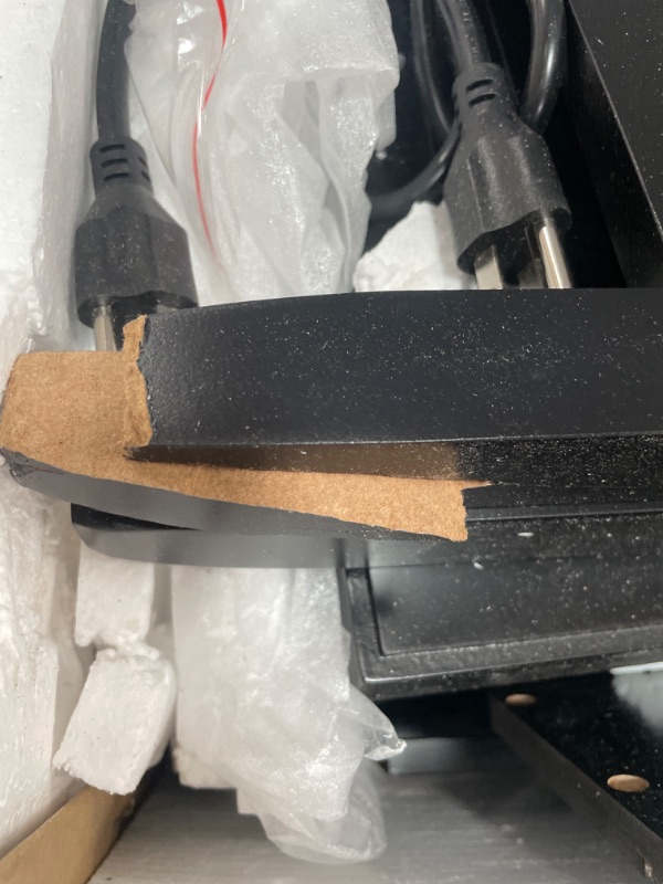 Photo 1 of ***DAMAGED***Huuger Black Nightstand Set of 2, Night Stand with Charger Station, Bedside Table with 2 Drawers, Bed Side Tables for Bedroom, Modern Nightstands, Metal Knobs, Painted Surface