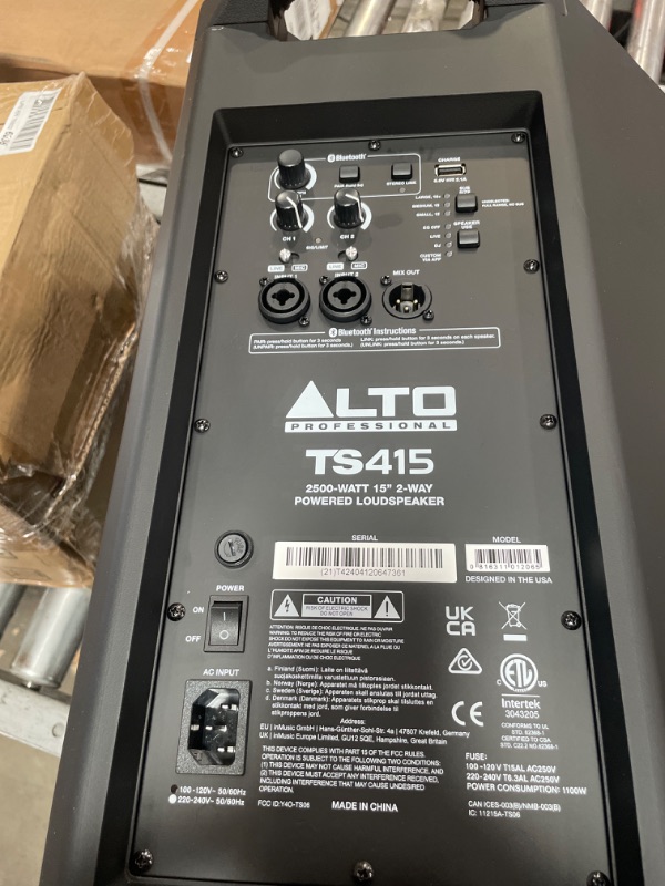 Photo 1 of ** PARTS ONLY ** ALTO TS415 2500W 15" Powered PA Speaker with 3 Channel Mixer, Bluetooth Streaming, Wireless Loudspeaker Linking, DSP and ALTO App