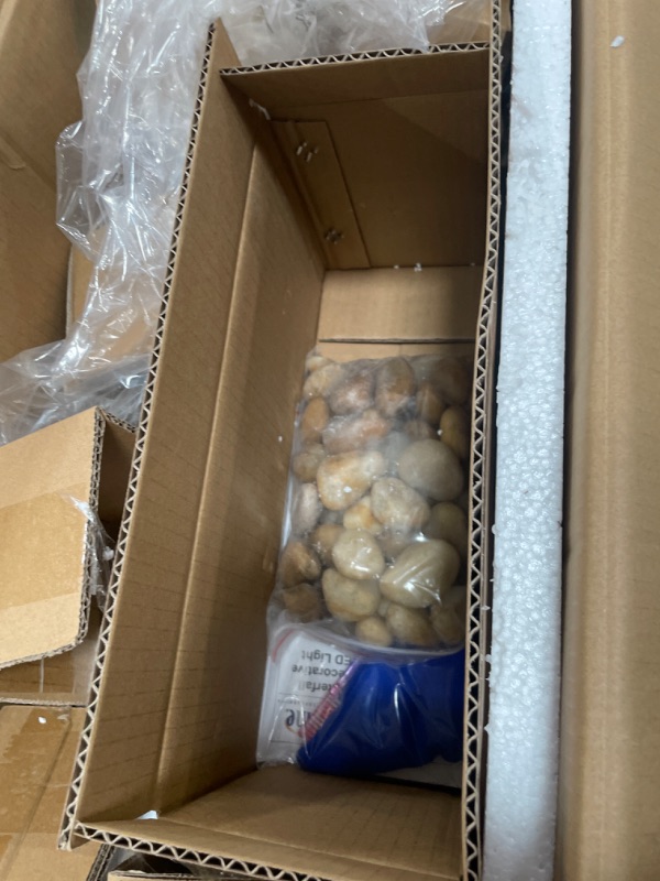 Photo 1 of ***INCOMPLETE***Alpine Corporation Mirror Waterfall Fountain with Stones and Lights - Zen Indoor/Outdoor Decor for Office, Living Room, Patio, Entryway - 72 Inches