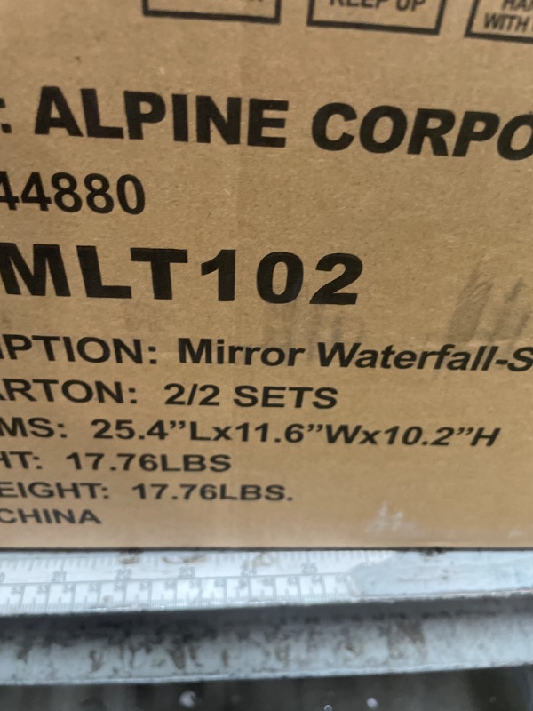 Photo 1 of ***INCOMPLETE***Alpine Corporation Mirror Waterfall Fountain with Stones and Lights - Zen Indoor/Outdoor Decor for Office, Living Room, Patio, Entryway - 72 Inches