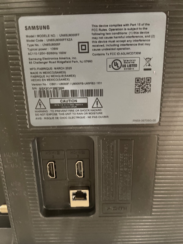 Photo 1 of ***DAMAGED***Samsung 65-Inch Class Crystal UHD U8000F 4K Smart TV (2025 Model) Endless Free Content, Crystal Processor 4K, MetalStream Design, Knox Security, Alexa Built-in