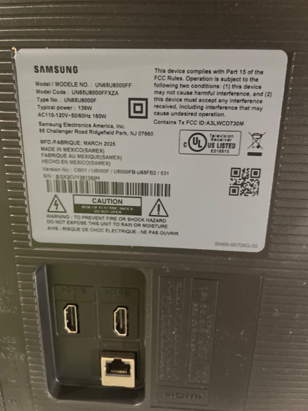Photo 1 of ***DAMAGED***Samsung 65-Inch Class Crystal UHD U8000F 4K Smart TV (2025 Model) Endless Free Content, Crystal Processor 4K, MetalStream Design, Knox Security, Alexa Built-in