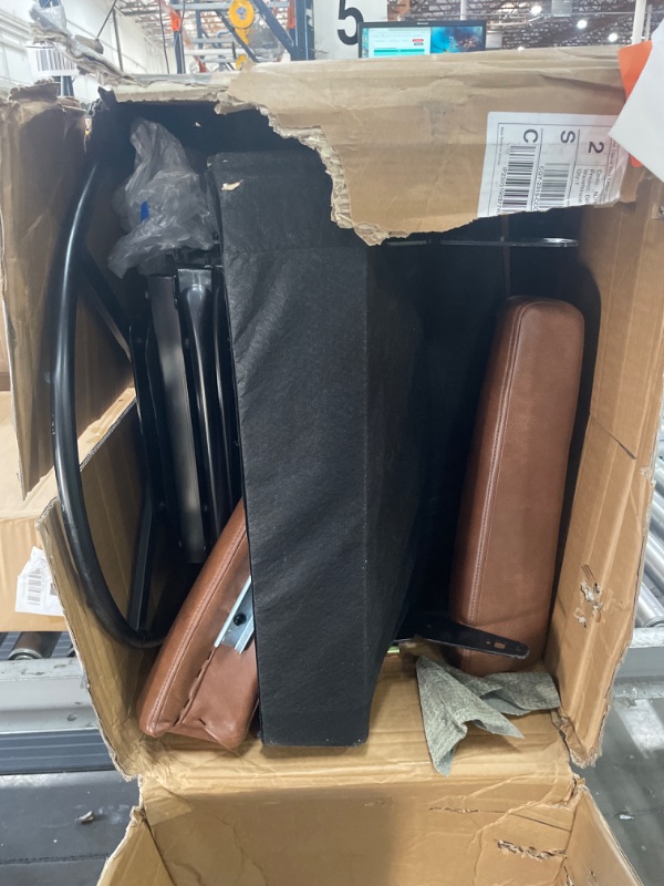 Photo 1 of ***INCOMPLETE***COLAMY Swivel Rocking Recliner,Wide PU Leather Glider Sofa Chair with Ergonomic High Backrest for Living Room, Office, Bedroom?Cocoa?