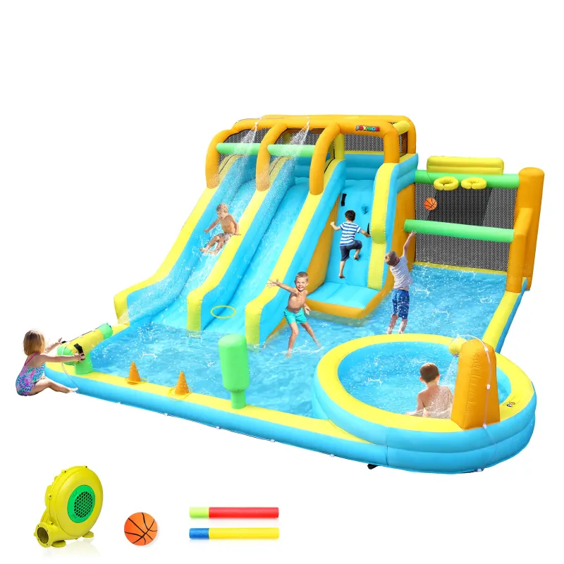 Photo 1 of  11-in-1 Kids Backyard inflatable Water Slide Bounce House with Pool
