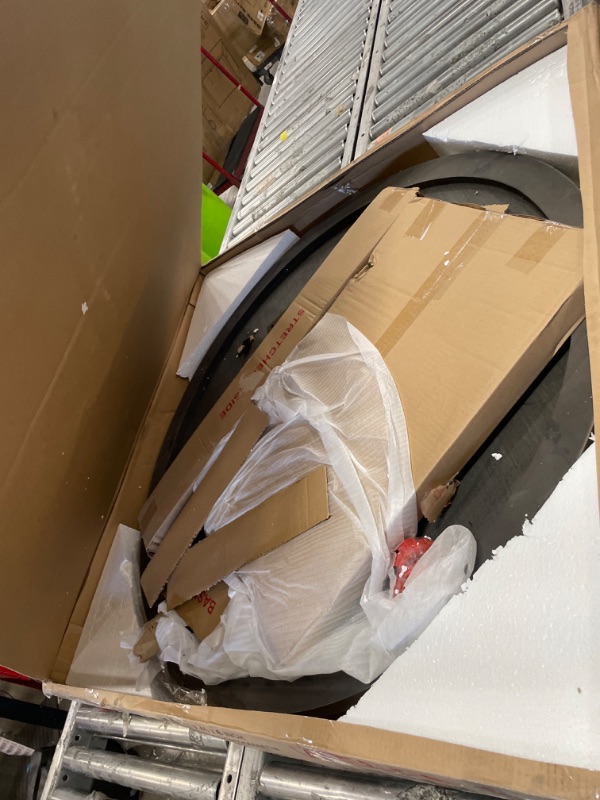 Photo 1 of ***TABLE ONLY**Merax 5 Piece Round Dining Table Set 4 Retro Chairs with Special-Shaped Table Legs, Exquisitely Designed Hollow Chair Back for Dining Room, Gray***INCOMPLETE***