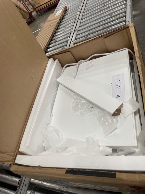 Photo 1 of ***INCOMPLETE***Huuger White Nightstand Set of 2, Night Stand with Charger Station, Bedside Table with 2 Drawers, Bed Side Tables for Bedroom, Modern Nightstands, Metal Knobs, Painted Surface