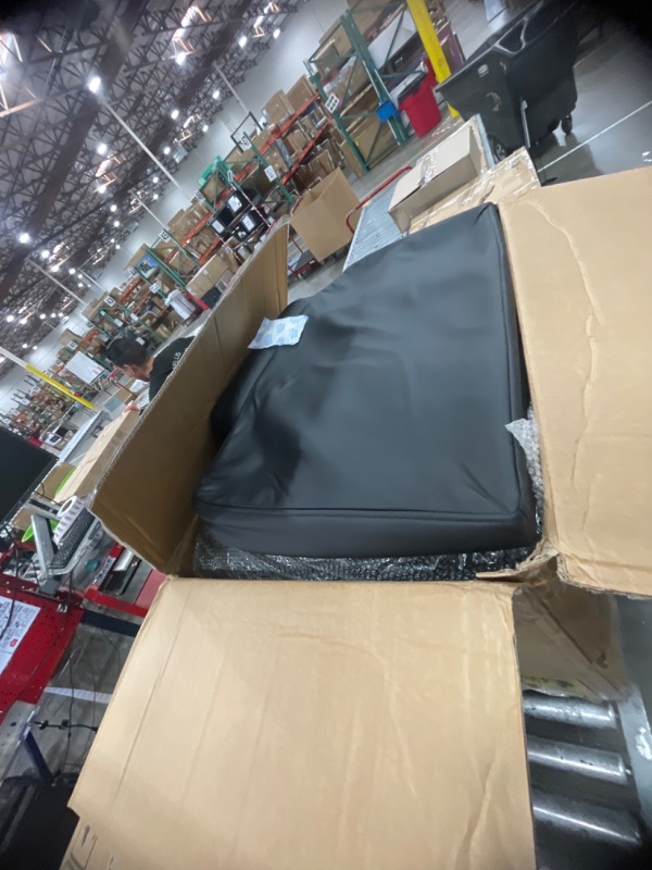 Photo 1 of *** only 1 box left side, missing box 2 right side ** COMHOMA Living Room Furniture Set,Bonded Leather Loveseat Sofa with Cup Holder Recliner Chair,Black