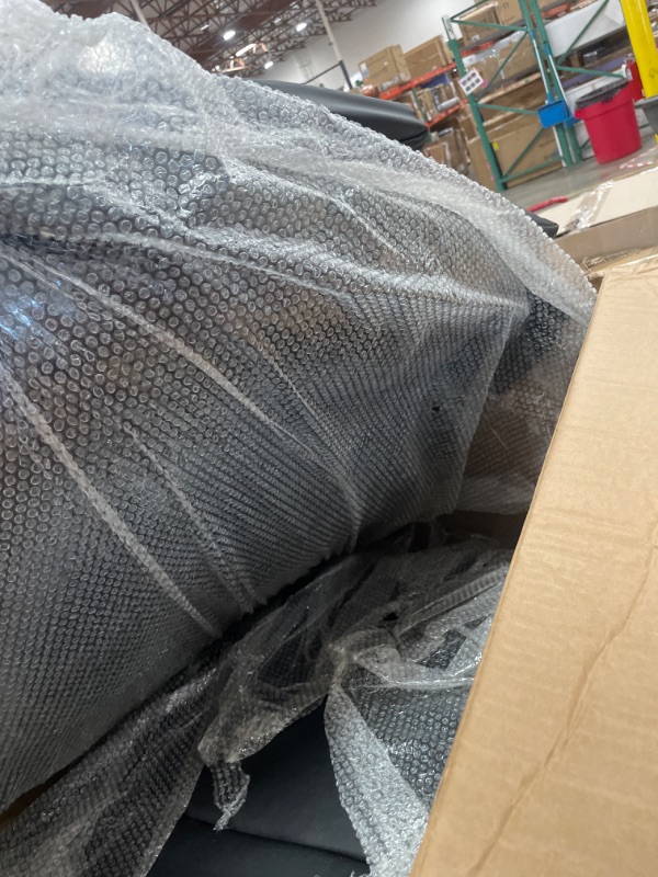 Photo 1 of *** only 1 box left side, missing box 2 right side ** COMHOMA Living Room Furniture Set,Bonded Leather Loveseat Sofa with Cup Holder Recliner Chair,Black