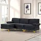 Photo 1 of ********************INCOMPLETE ITEM, THIS IS ONLY BOX #1 OUT OF 2 TOTAL***********
Modern Large Velvet Fabric Sectional Sofa, L-Shape, Gold Legs with Wide Chaise
