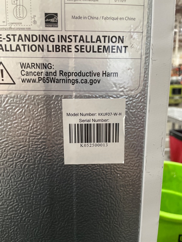Photo 1 of ***A LOT OF DENTS AND DINGS***Kenmore 7.0 Cubic Feet Capacity, White Upright freezer - Convertible Refrigerator/Freezer, 5 Shelve, Garage Ready, Meat Storage, Auto Defrost, Congelador For Home, Apartment, Cottage, Basement, Dorm