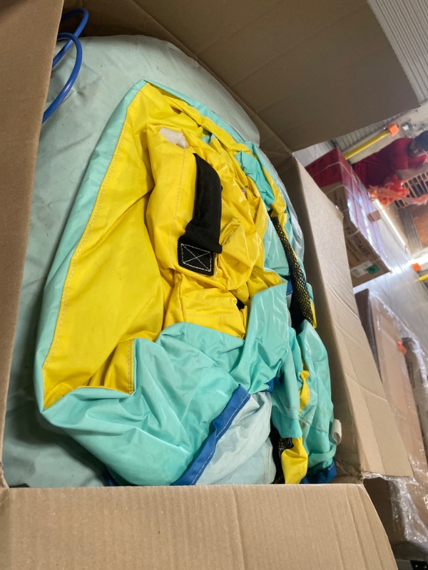 Photo 1 of ***INCOMPLETE***FINCOME Bounce House Double Slides for Kids 3-10, Large Bounce Castle with Air Blower 550W, Pool, Jumping, Climbing, Balls, Ring Toss, Inflatable Water Park for Birthday Party Holiday Outdoor Indoor