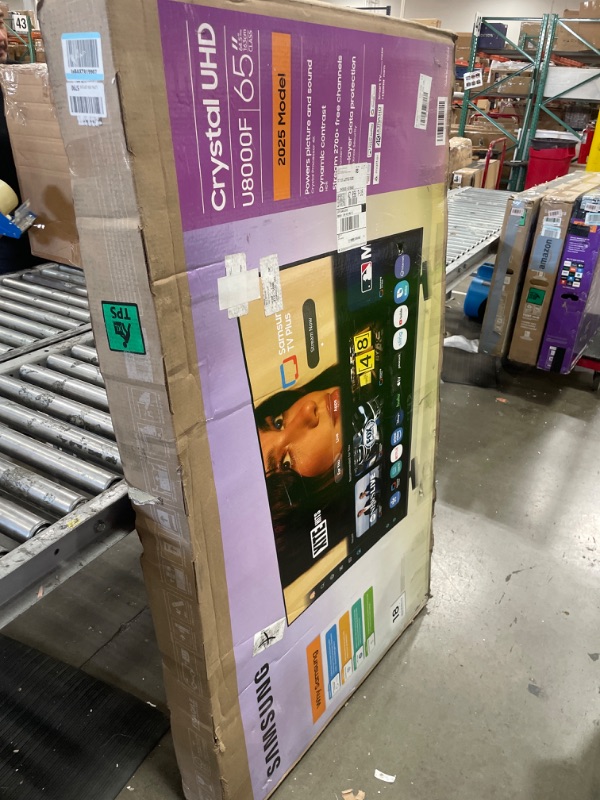 Photo 1 of ***DAMAGED***Samsung 65-Inch Class Crystal UHD U8000F 4K Smart TV (2025 Model) Endless Free Content, Crystal Processor 4K, MetalStream Design, Knox Security, Alexa Built-in