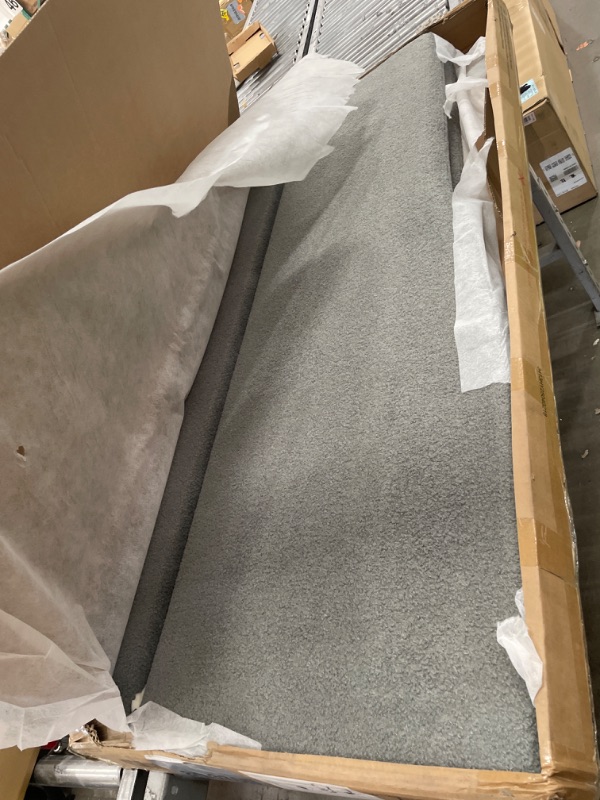 Photo 1 of ***INCOMPLETE***ACQCA Full Size Upholstered Daybed with Trundle and LED Light, Teddy Fleece Day Bed Frame with Solid Wood Slats for Guest Room,Apartment,No Spring Box Needed, Easy Assembly, Gray