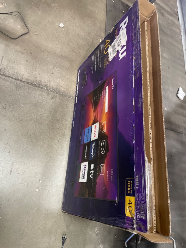 Photo 1 of ***DAMAGED***Roku Smart TV – 40-Inch Select Series 1080p Full HD RokuTV with Roku Voice Remote, Bright Picture, Customizable Home Screen – Live Local News, Sports, Gaming