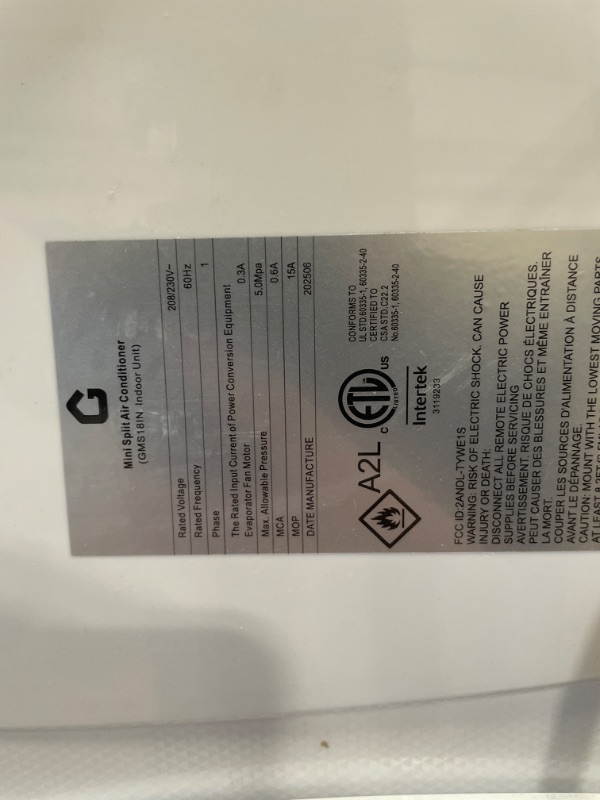 Photo 1 of ***INCOMPLETE***GarveeHome 28000 BTU 3 Zone Mini Split AC/Heating System, Wifi Enabled 20 SEER2 208-230V 3 Zone 9000 + 9000 + 18000 BTU Ductless Split Unit AC w/Pre-Charged Condenser, Heat Pump