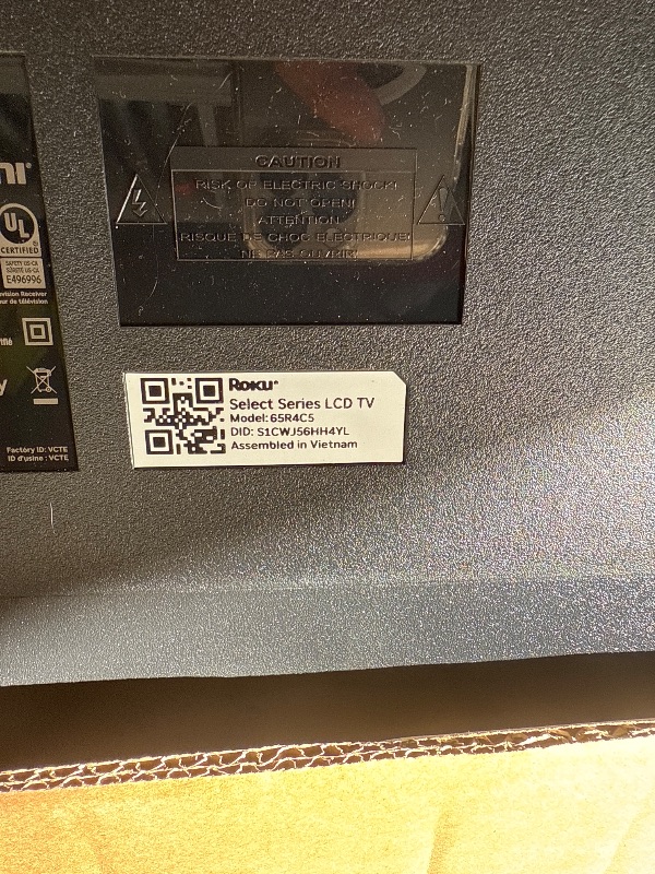 Photo 1 of **DAMAGED***Roku Smart TV 2025 – 65-Inch Select Series, 4K HDR TV – RokuTV with Enhanced Voice Remote – Flat Screen LED Television with Wi-Fi for Streaming Live Local News, Sports, Family Entertainment