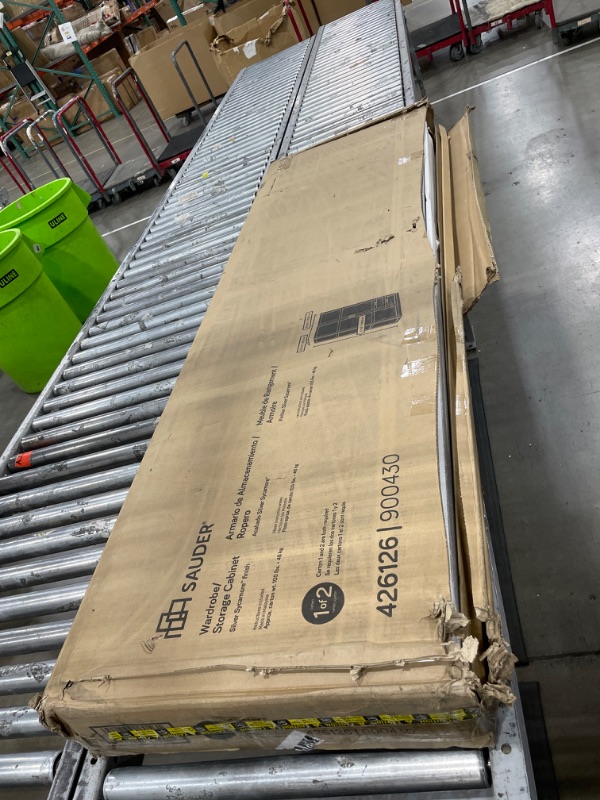 Photo 1 of ***INCOMPLETE***Sauder Select Multipurpose Bedroom Armoire Wardrobe Closet Pantry Storage Cabinet with Storage Drawers and Hanging Rail, in Silver Sycamore