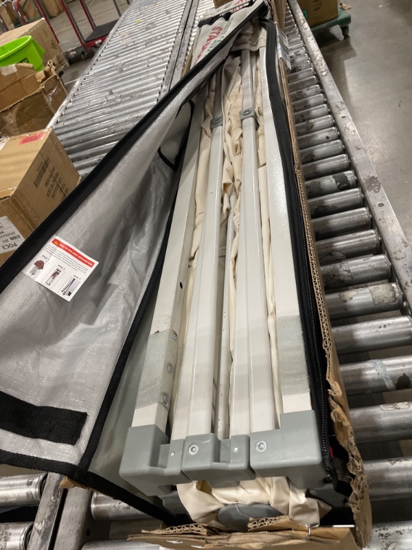 Photo 1 of *****************Doesn’t full open, and canvas is very torn**************
Eurmax USA Standard 10x10ft Patio Pop Up Canopy Tent for Outdoor Events Commercial Instant Canopies with Heavy Duty Roller Bag,Bonus 4 Canopy Sand Bags (White)