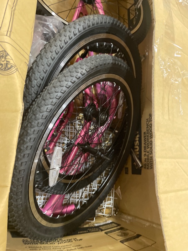 Photo 1 of **ITEM IS MISSING PARTS FOR ASSEMBLY**
VEVOR Folding Adult Tricycle, 24-Inch 7-Speed Adult Folding Trikes, Carbon Steel 3 Wheel Cruiser Bike with Basket & Adjustable Seat, Shopping Picnic Foldable Tricycles for Women, Men, Seniors (Pink)