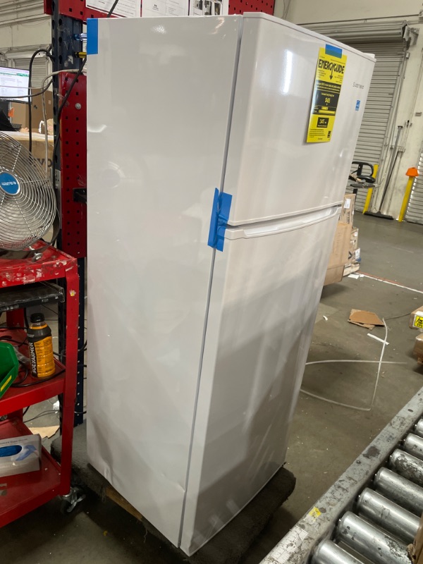 Photo 1 of **FOR PARTS ONLY**
West Bend Apartment Refrigerator Freestanding Dual Door Slim Design Full Fridge with Top Freezer, Adjustable Mechanical Control, for Condo, House, Small Kitchen Use, 7.4-Cu.Ft, White