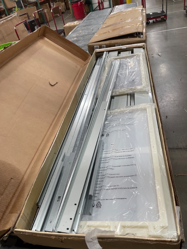 Photo 1 of ***2 BOXES***DWVO 10' x 10' Outdoor Storage Shed, Waterproof Metal Garden Shed with Windows, Lockable Doors, and Sloped Roof for Patio, Backyard, Lawn, Tool Storage, Bike Shed, Pet Shelter (Gray + White)