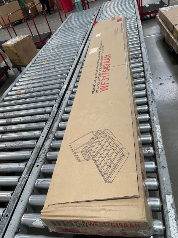 Photo 1 of (XL item, opened, unkown parts) Bellemave Queen Size Wood House Platform Bed with 2 Drawer for Toddlers and Baby, Modern Montessori Platform Bed Frame, No Box Spring Required, Low Floor Bed for Kids' Room or Baby Room (Natural)