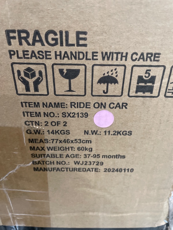 Photo 1 of ***INCOMPLETE***2 Seaters 24V Ride on UTV with Remote Control,10AH Battery, 400W Powerful Motors with 17" EVA Wheels, 20.5“ Seat Width Electric Ride Toy with Metal Suspension,LED Lights,Music,Horn (Black)