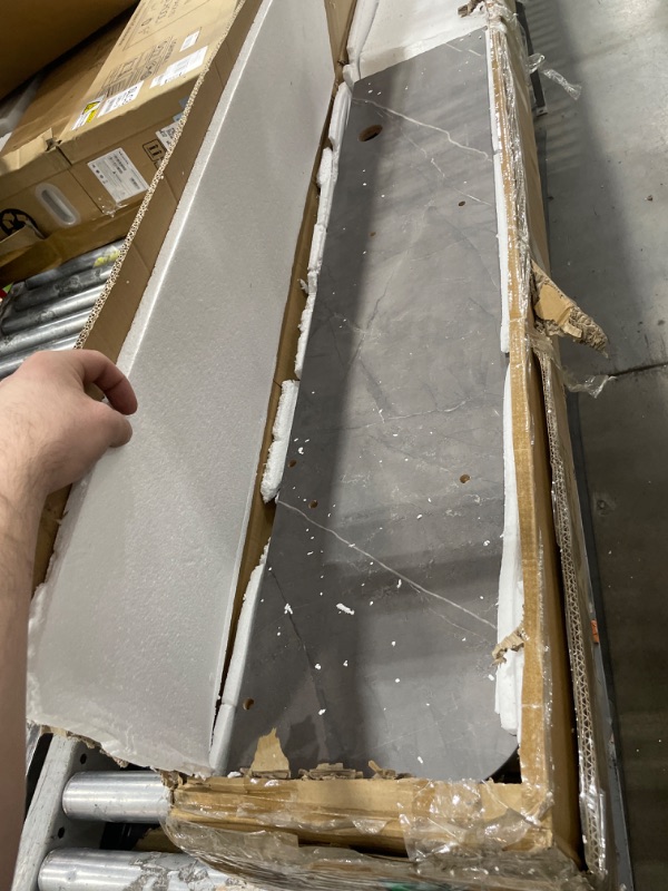 Photo 1 of ***DAMAGED***Pmnianhua Floating TV Stand with 2 Drawers,78'' Wall Mounted TV Cabinet,Floating Shelf for Under TV,Floating TV Unit with Stoarage for Bedroom Living Room(Grey)