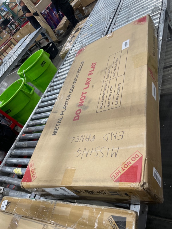 Photo 1 of ***MISSNG 1 PANEL***TOAOTBNBO Metal Planter Box with Trellis, Heavy-Duty Raised Garden Bed for Climbing Plants, Drainage Hole, Outdoor Planter Box with Privacy Screen?47''L×16''W×71''H