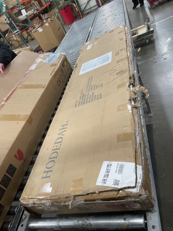 Photo 1 of *** 2 BOXES***Hodedah 3-Door 2-Drawers, 3-Shelves in White Bedroom Armoires, 21" D x 36" W x 72" H, Engineered Wood