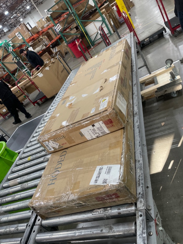 Photo 1 of *** 2 BOXES***Hodedah 3-Door 2-Drawers, 3-Shelves in White Bedroom Armoires, 21" D x 36" W x 72" H, Engineered Wood