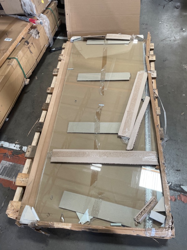 Photo 1 of ****************Missing one panel of glass and all hardware**************
Sliding Shower Door, 56-60 inches W *76 inches H Frameless Double Sliding Soft-Close Shower Door in Matte Black,3/8 inches (10mm) Thick SGCC Tempered Glass Door with Explosion Proof