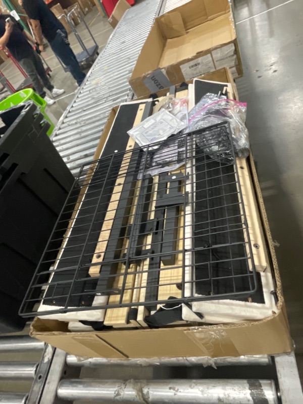 Photo 1 of ***parts only***Twin Upholstered LED Bed Frame with Storage Drawer and Adjustable Chic Double Wavy Headboard, Velvet Princess Platform Bed for Kids/Girls, Solid Wood Slats Support, No Box Spring Needed, Beige