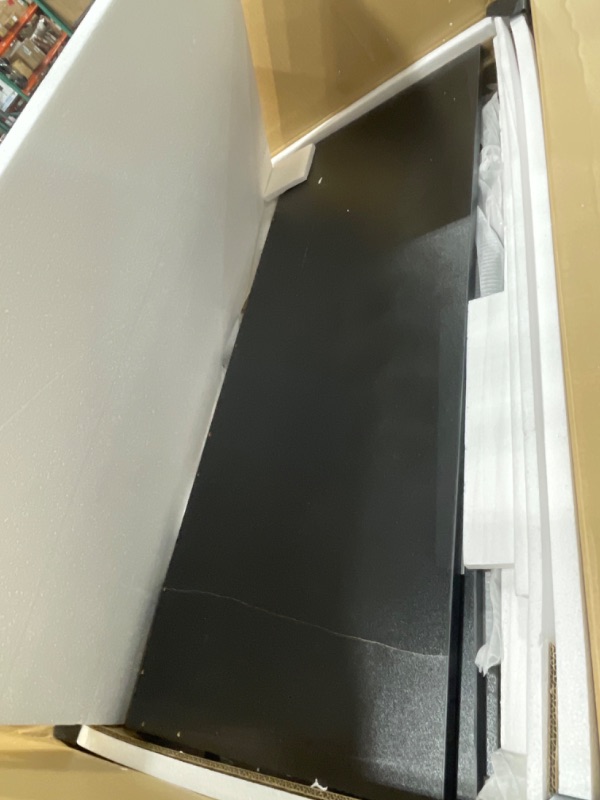 Photo 1 of ***DAMAGED***DWVO Vanity Desk with Mirror, Large Makeup Table with Power Outlets, 11 LED Bulbs, 3 Adjustable Light Modes, 4 Drawers and Built-in Shelves, Hollywood Dressing Vanity Desk Set for Bedroom, Black