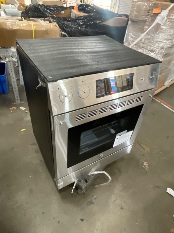 Photo 1 of ***BROKEN GLASS***Kenmore Front Control Electric Range Oven with 5 Cooktop Elements with 7 Cooking Power Options, True Convection, Steam and Self Clean, Freestanding Oven, 4.8 cu. ft. Capacity Stainless Steel