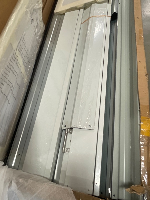 Photo 1 of **************INCOMPLETE ITEM, THIS IS ONLY 1 BOX IN A MULTI BOX SET*************
DWVO 12' x 8' Outdoor Storage Shed, Waterproof Metal Garden Shed with Windows, Lockable Doors, and Sloped Roof for Patio, Backyard, Lawn, Tool Storage, Bike Shed, Pet Shelte