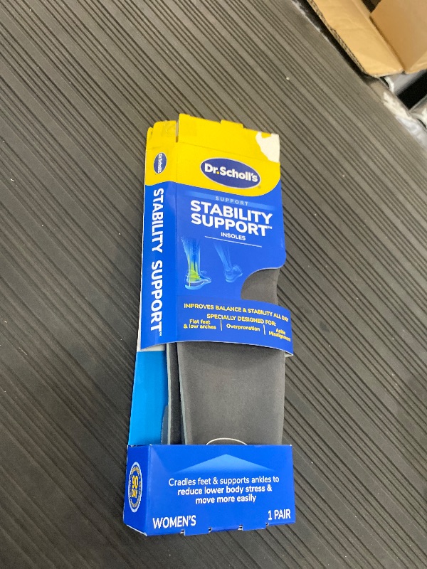 Photo 1 of ?Dr. Scholl's Stability Support Insoles, Flat Feet & Overpronation Low Arch Support, Improves Balance & Stability, Motion Control, Trim Inserts to Fit Shoes, Women's Size 6-10