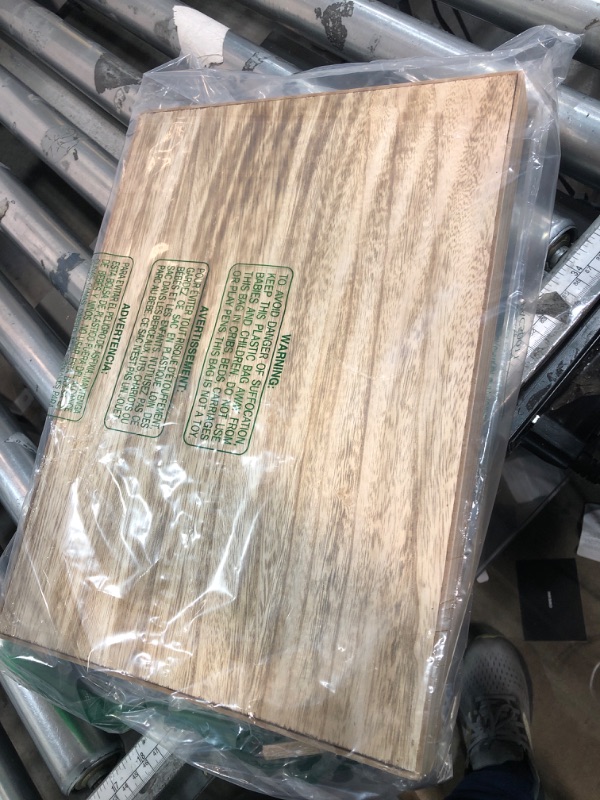 Photo 1 of *******1 handle is broken*************
Krismax Wooden Serving Tray with Handles, Rustic Brown Rectangular Serving Platter 15.7x11.4 Inch for Coffee Table, Decorative Storage Tray