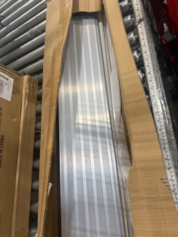 Photo 1 of Door Threshold Ramp 5" Rise Door Ramp Aluminum Entry Ramp or Doorways Rated 800 lbs Load Capacity forWheelchair Scooters Power Chairs Walkers Metallic