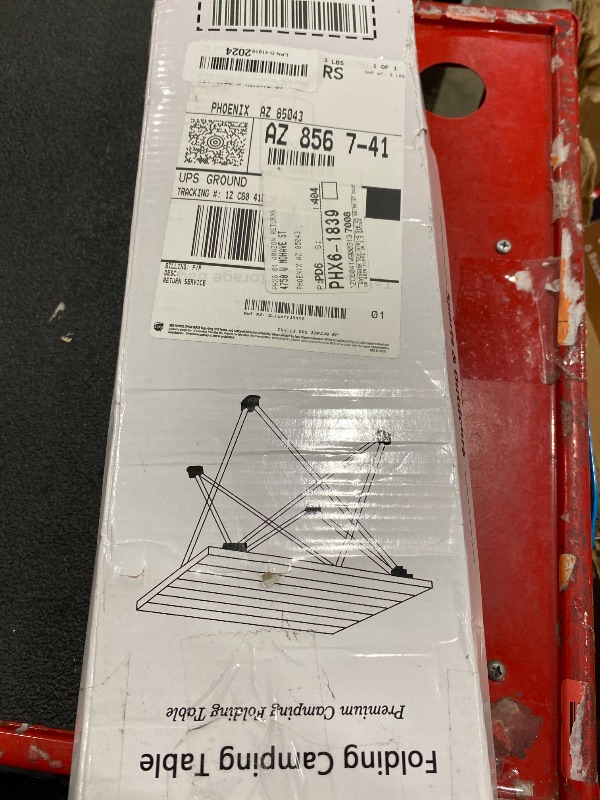 Photo 1 of Grope Portable Camping Table with Aluminum Table Top, Folding Beach Table Easy to Carry, Prefect for Outdoor, Picnic, BBQ, Cooking, Festival, Beach, Home Use (Black-S)