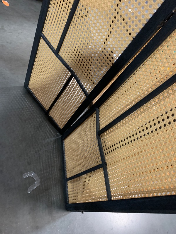 Photo 1 of (SEE NOTES AND ALL PICTURES) Furnnylane 4 Panel Room Divider Screen and Folding Panel Screen,Double Sided Rattan Divider for Room Separation,Brown,67" H x 63" W