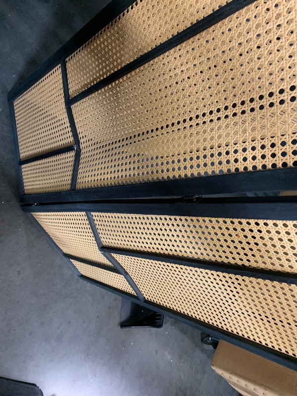 Photo 1 of (SEE NOTES AND ALL PICTURES) Furnnylane 4 Panel Room Divider Screen and Folding Panel Screen,Double Sided Rattan Divider for Room Separation,Brown,67" H x 63" W